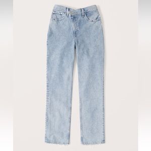 Abercrombie curve love 90s straight ultra tall high rise light wash jeans